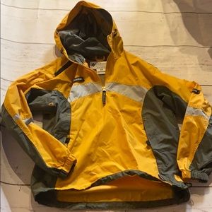 Mustard 1/2 zip Columbia rain jacket